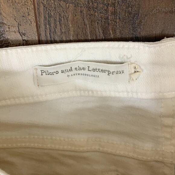Anthropologie Pilcro Cream Cutoff Jean Shorts - Picture 2 of 6